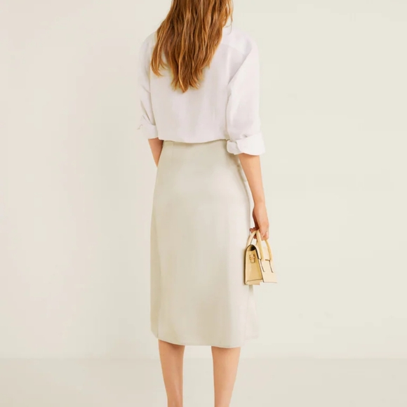MANGO Layered look satin midi skirt - Picture 7 of 8